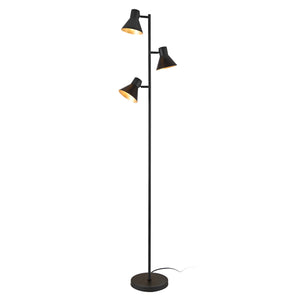 Lampadaire Pinntorp à 3 abat-jour réglables en métal 162 cm noir [lux.pro]