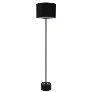 [lux.pro] Lampdaire Douille 1xE27 Métal Flanelle 157 x 35 cm Noir et Couleur Cuivre