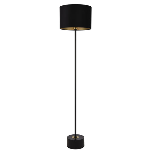 [lux.pro] Lampdaire Douille 1xE27 Métal Flanelle 157 x 35 cm Noir et Couleur Cuivre