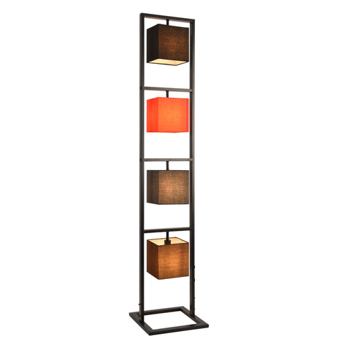 Lampadaire Métal Abat-jour Douille 4 x E14 29,5 x 29,5 x 146,5 cm Multicolore [lux.pro] 