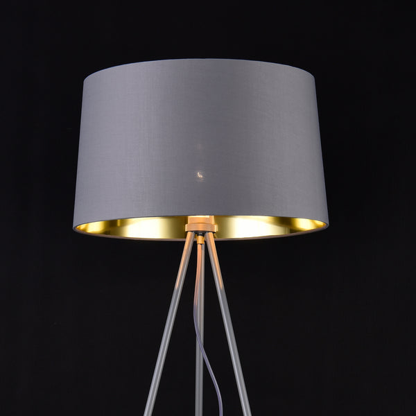 Lampadaire Trépied Manchester E27 Métal Textile Hauteur 150 cm plusieurs couleurs [lux.pro]