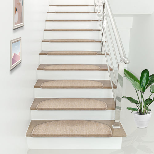 Lot de 15 marchettes d'escalier semi-circulaires antidérpantes 65 x 24 cm avec bord [en.casa]