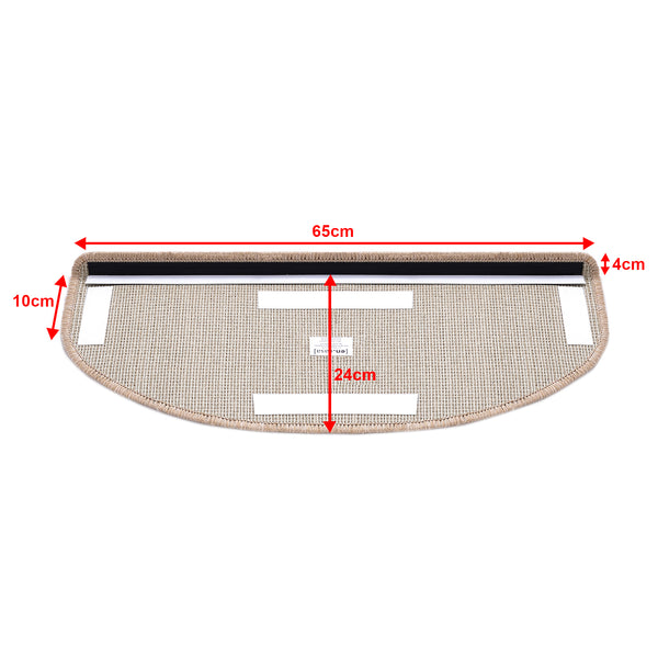 Lot de 15 marchettes d'escalier semi-circulaires antidérpantes 65 x 24 cm avec bord [en.casa]