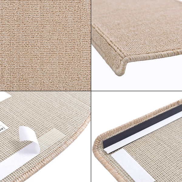 Lot de 15 marchettes d'escalier semi-circulaires antidérpantes 65 x 24 cm avec bord [en.casa]