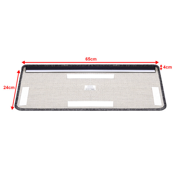 Lot de 15 marchettes d'escalier rectangulaires antidérpantes 65 x 24 cm avec bord [en.casa]