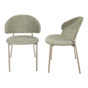 Ensemble de chaises de salle à manger Lipis textile vert [en.casa]