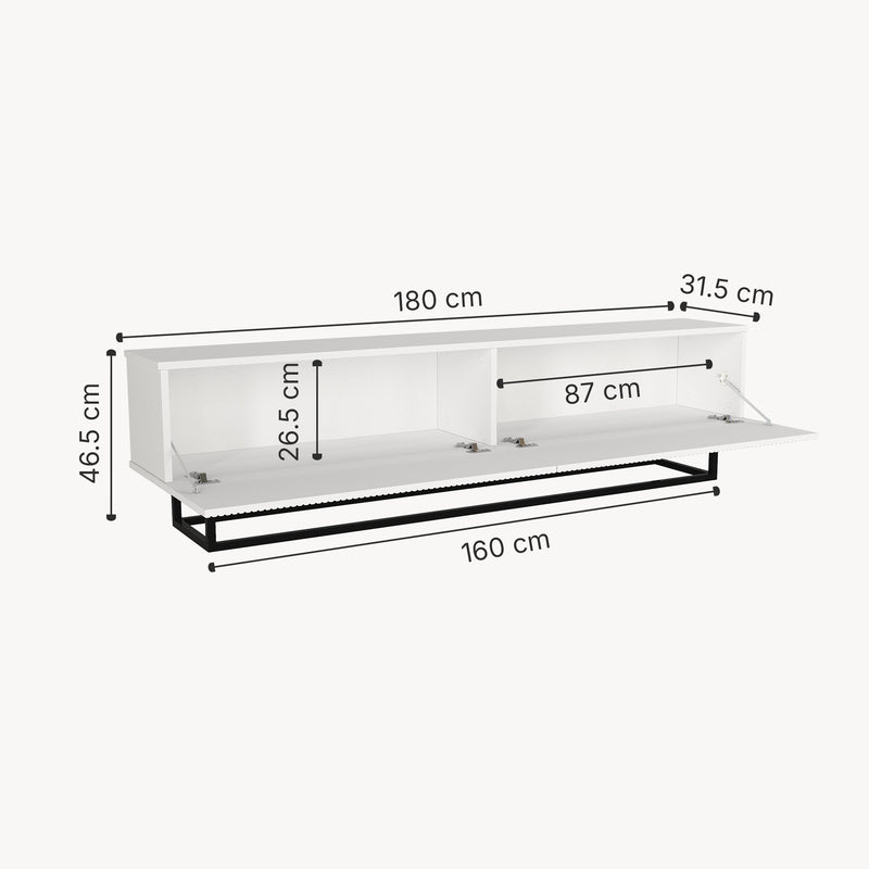 Croquis coté Meuble TV Verpsboga [en.casa]