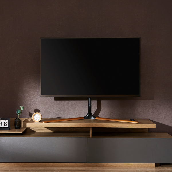 Support TV Ystad noir effet bois pro.tec