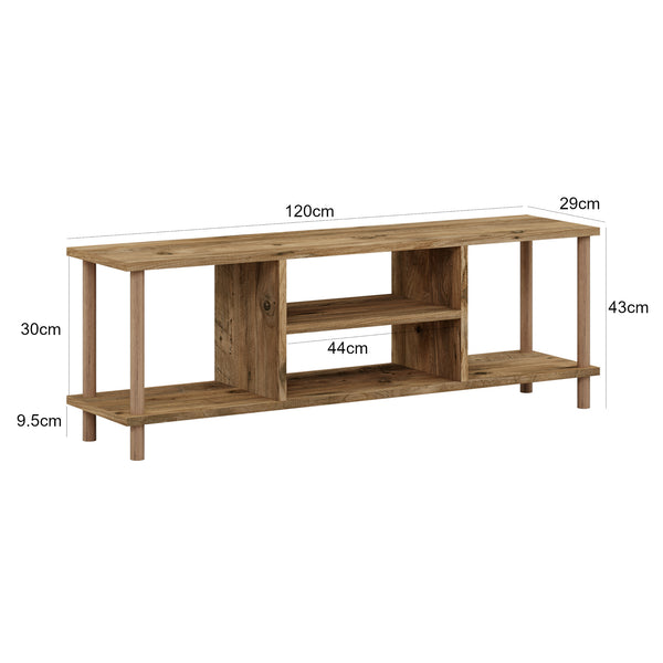 Table TV Ærøskøbing avec 2 compartiments de rangement 43x120x29 cm différentes couleurs [en.casa]