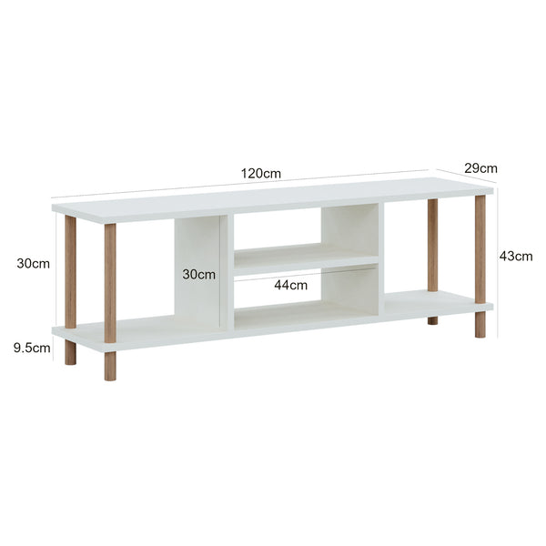 Meuble TV Ærøskøbing avec espace de rangement 43 x 120 x 29 cm [en.casa]