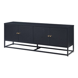 Meuble TV Janakkala acier noir [en.casa]