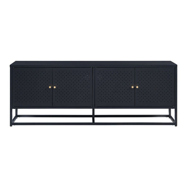 Meuble TV Janakkala acier noir [en.casa]