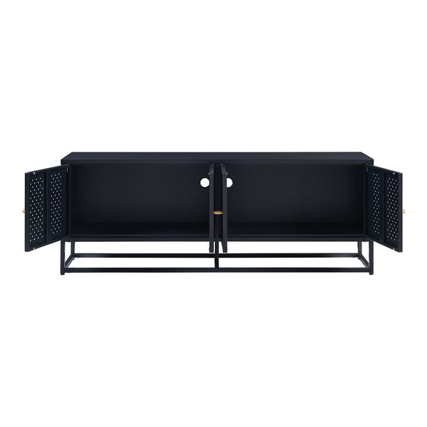 Meuble TV Janakkala acier noir [en.casa]
