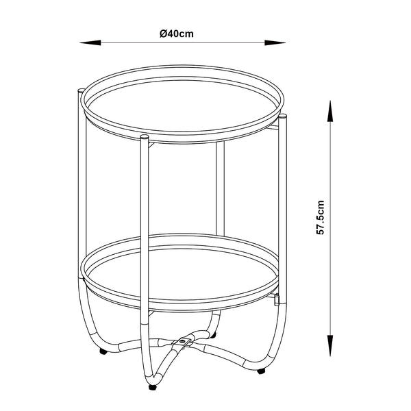 Table de tablette Sandefjord acier [en.casa]