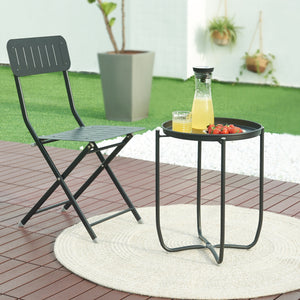 Table de tablette Sandefjord acier [en.casa]