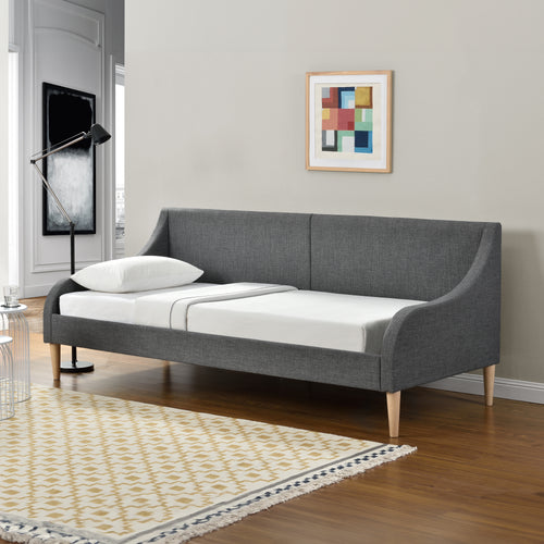 Lit de jour 90x200 cm avec ou sans matelas en mousse froide gris foncé en.casa - premiumXL