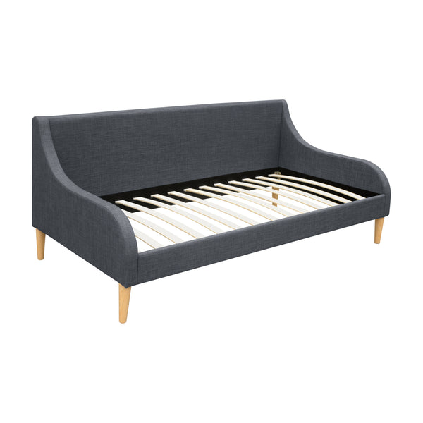 Divan Élégant Canapé Convertible en Lit Moderne Confortable Lit Simple Tissu Polyester 90 x 200 cm Gris Foncé [en.casa]