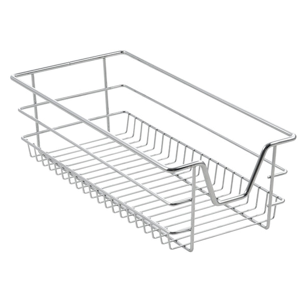 Lot de 2 Paniers Tiroirs de Rangement à Glissières Télescopiques Argenté [en.casa]