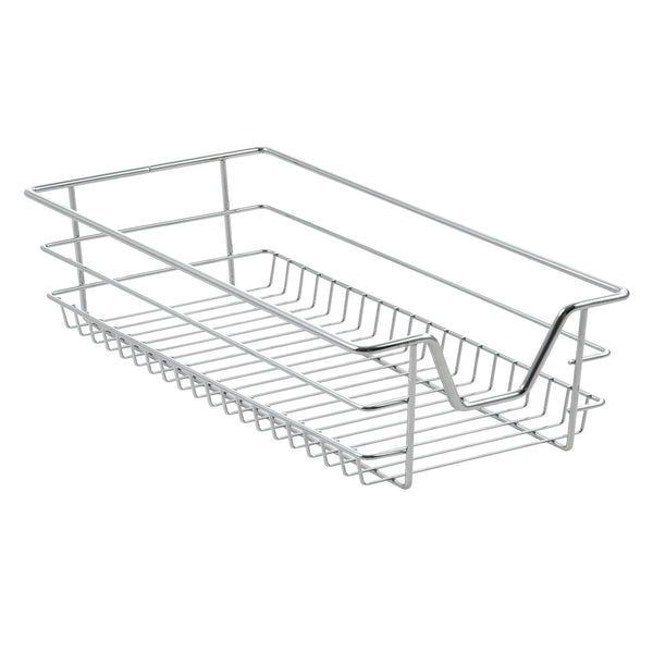Lot de 2 Paniers Tiroirs de Rangement à Glissières Télescopiques Argenté [en.casa]