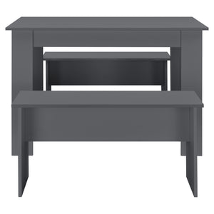 Lot de Table et 2 Bancs de Salle à Manger Hokksund pour 4 Personnes [en.casa]
