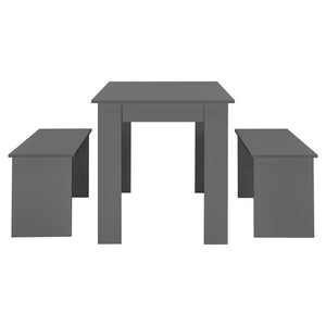 Lot de Table et 2 Bancs de Salle à Manger Hokksund pour 4 Personnes [en.casa]