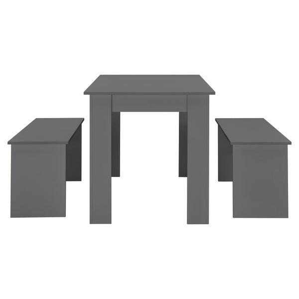 Lot de Table et 2 Bancs de Salle à Manger Hokksund pour 4 Personnes [en.casa]
