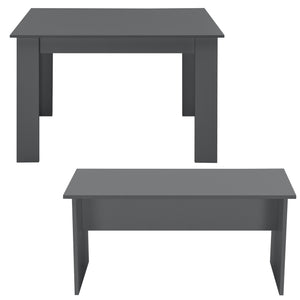 Lot de Table et 2 Bancs de Salle à Manger Hokksund pour 4 Personnes [en.casa]