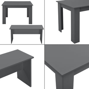 Lot de Table et 2 Bancs de Salle à Manger Hokksund pour 4 Personnes [en.casa]