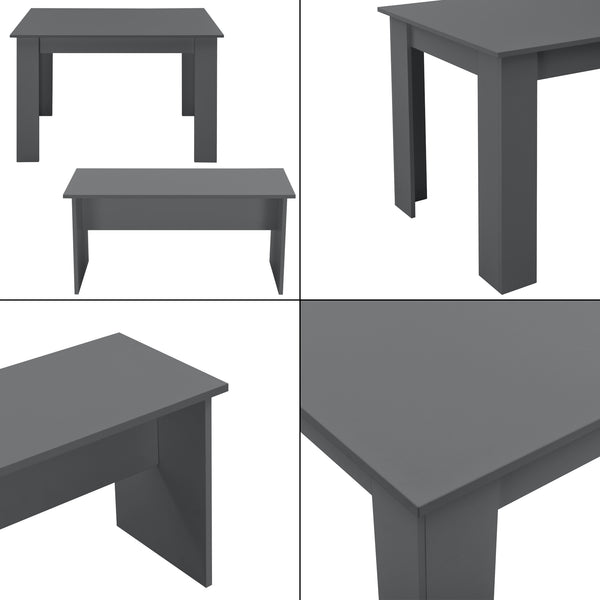 Lot de Table et 2 Bancs de Salle à Manger Hokksund pour 4 Personnes [en.casa]