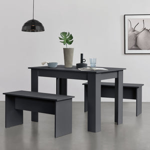 Lot de Table et 2 Bancs de Salle à Manger Hokksund pour 4 Personnes [en.casa]