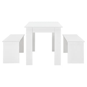 Lot de Table et 2 Bancs de Salle à Manger Hokksund pour 4 Personnes [en.casa]