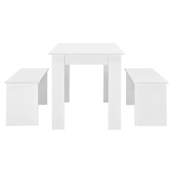 Lot de Table et 2 Bancs de Salle à Manger Hokksund pour 4 Personnes [en.casa]