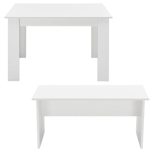 Lot de Table et 2 Bancs de Salle à Manger Hokksund pour 4 Personnes [en.casa]