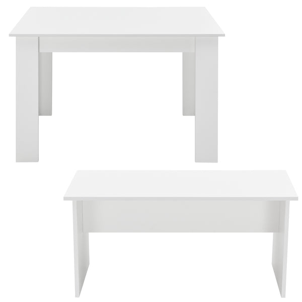 Lot de Table et 2 Bancs de Salle à Manger Hokksund pour 4 Personnes [en.casa]