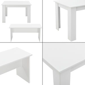 Lot de Table et 2 Bancs de Salle à Manger Hokksund pour 4 Personnes [en.casa]