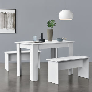 Lot de Table et 2 Bancs de Salle à Manger Hokksund pour 4 Personnes [en.casa]