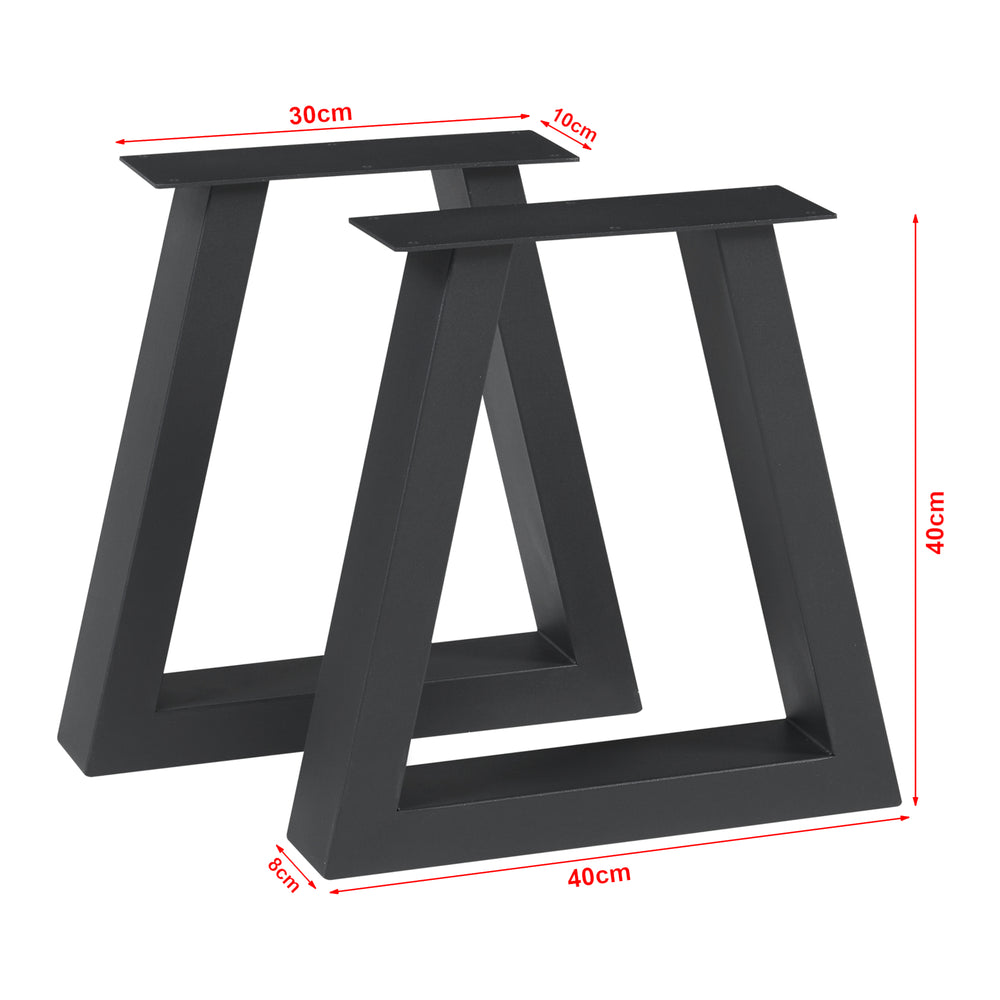 Ensemble de 2 pieds de table Greiling noir [en.casa]