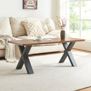 Lot de 2 pieds de table Maribo acier noir [en.casa]