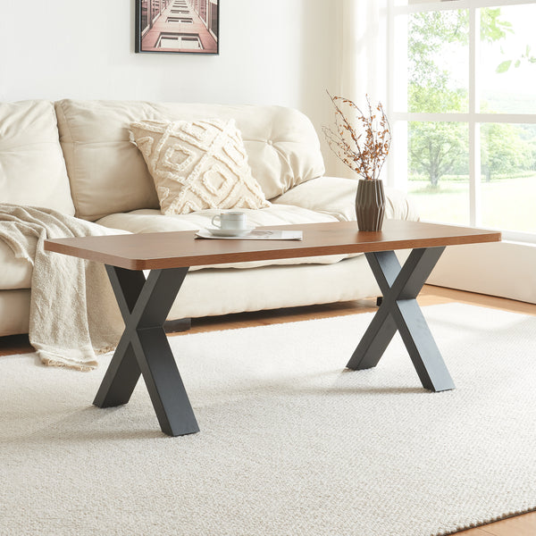 Lot de 2 pieds de table Maribo acier noir [en.casa]