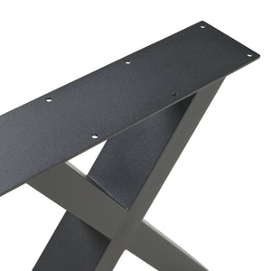 Lot de 2 pieds de table Maribo acier noir [en.casa]