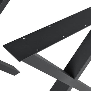 Lot de 2 pieds de table Maribo acier noir [en.casa]