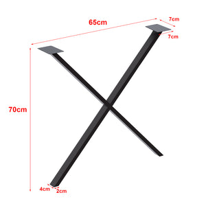 Set de 2 pieds de table Høng forme X en acier [en.casa]