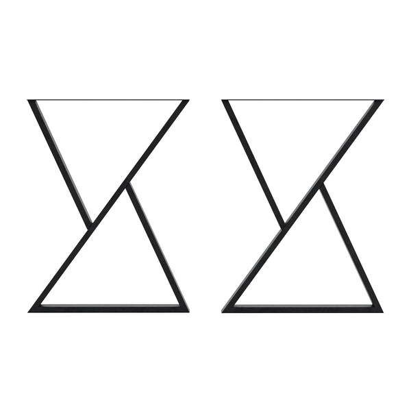 Set de 2 pieds de table Karvia acier noir [en.casa]