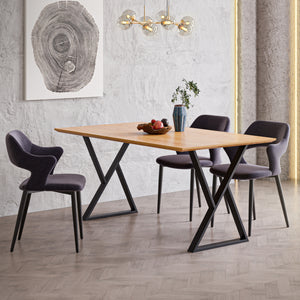 Set de 2 pieds de table Karvia acier noir [en.casa]