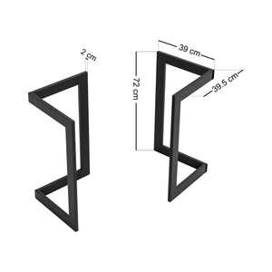 Set de 2 pieds de table Kaskinen acier noir [en.casa]