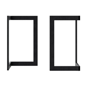 Set de 2 pieds de table Kaskinen acier noir [en.casa]