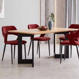 Set de 2 pieds de table Kaskinen acier noir [en.casa]