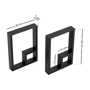 Set de 2 pieds de table Kauhava acier noir [en.casa]