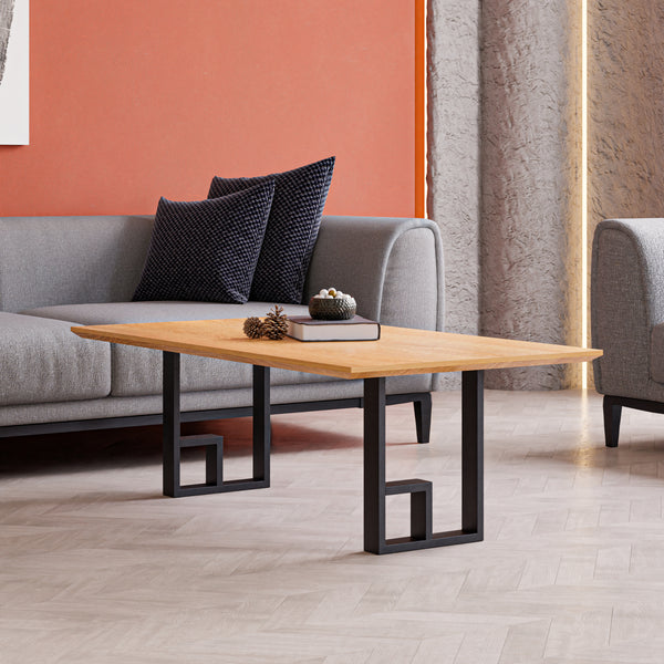 Set de 2 pieds de table Kauhava acier noir [en.casa]