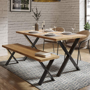 Set de 2 pieds de table Maribo forme X en acier [en.casa]
